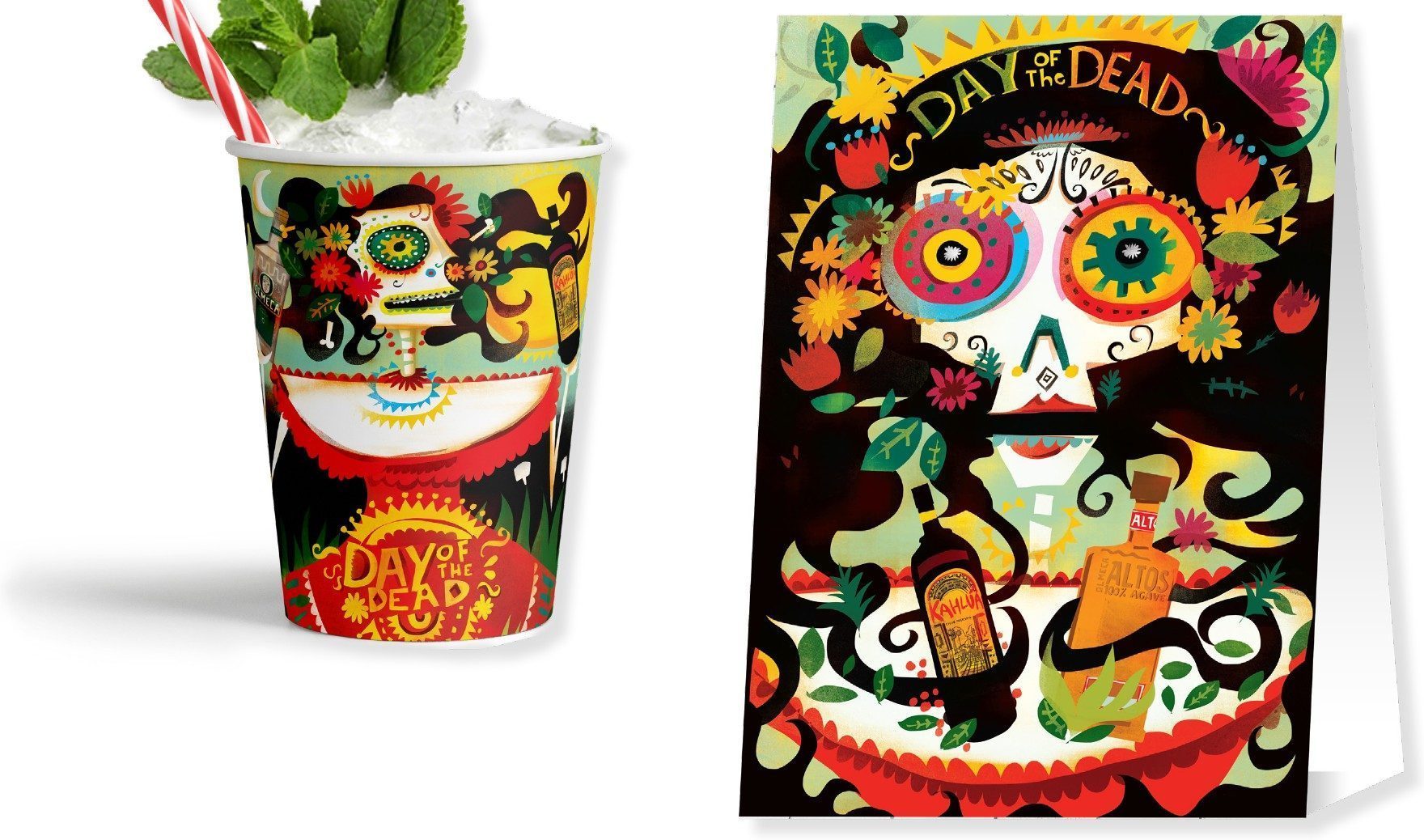 Day of the Dead cup and table talker