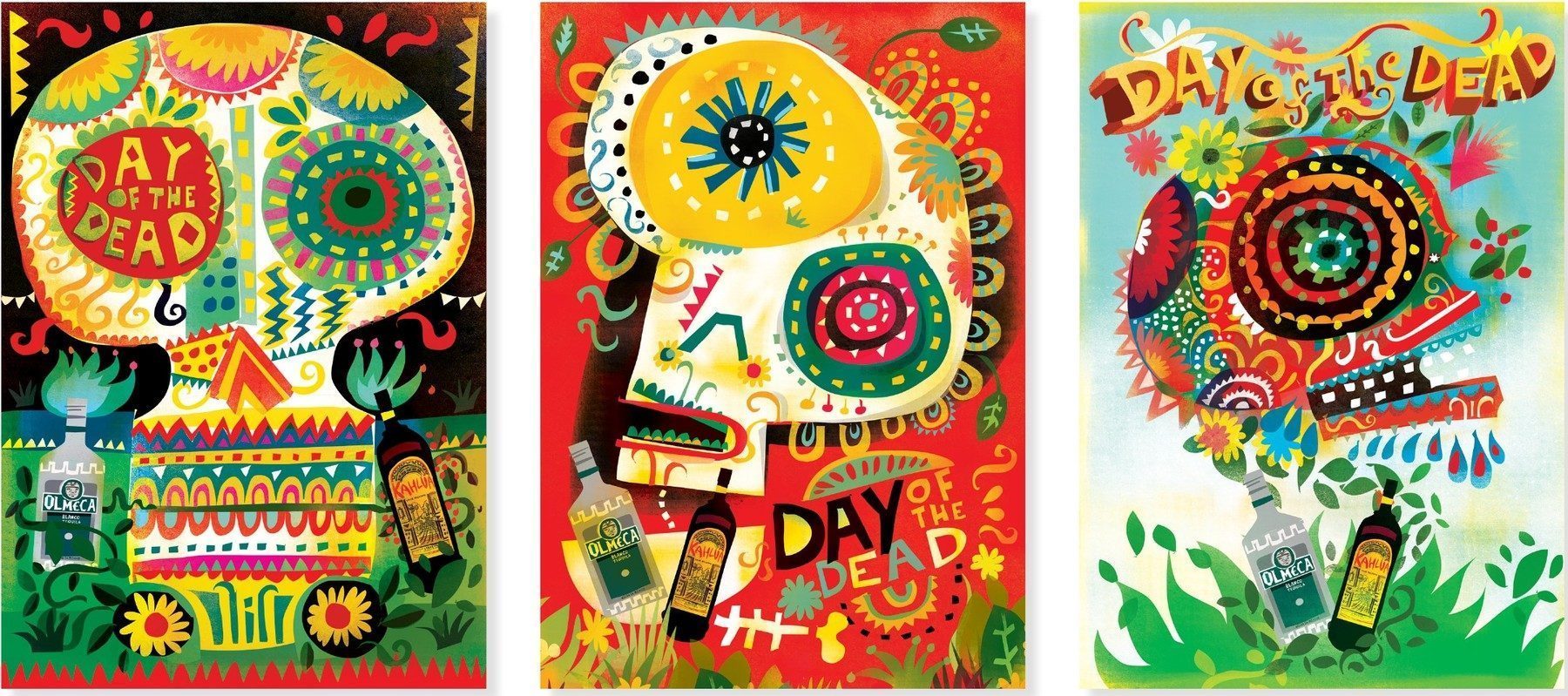 Three Day of the Dead skull posters