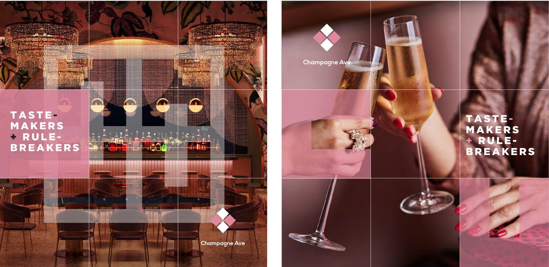 Instagram grid posts for Champagne Avenue