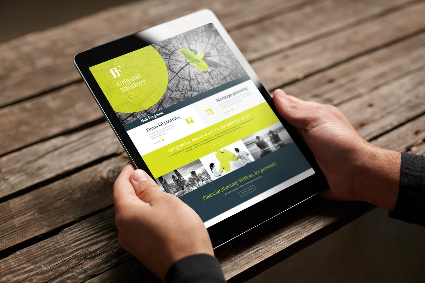 The Bull Ferguson website on a tablet