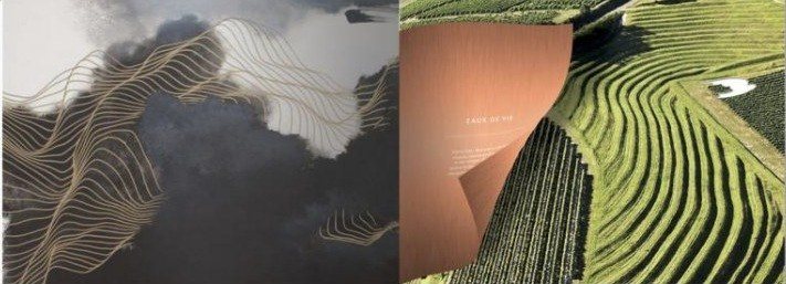 Voyage du Swift spread: contour lines over the vineyards