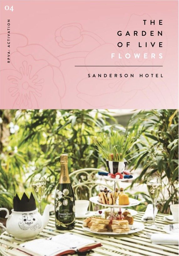 The Garden of Live Flowers at the Sanderson Hotel: afternoon tea with Perrier-Jouët