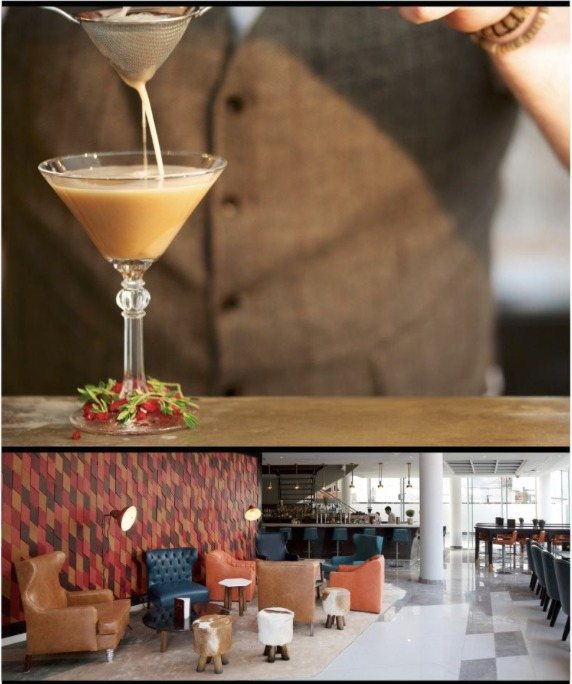 A Tonic & Remedy cocktail being poured, and the Shoreditch bar interior