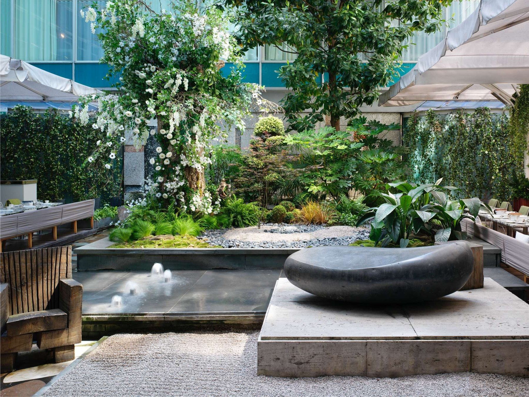 The setting: the Sanderson courtyard garden