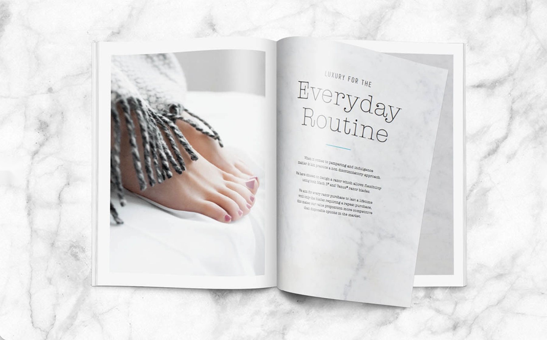 Everyday Routine brochure on marble