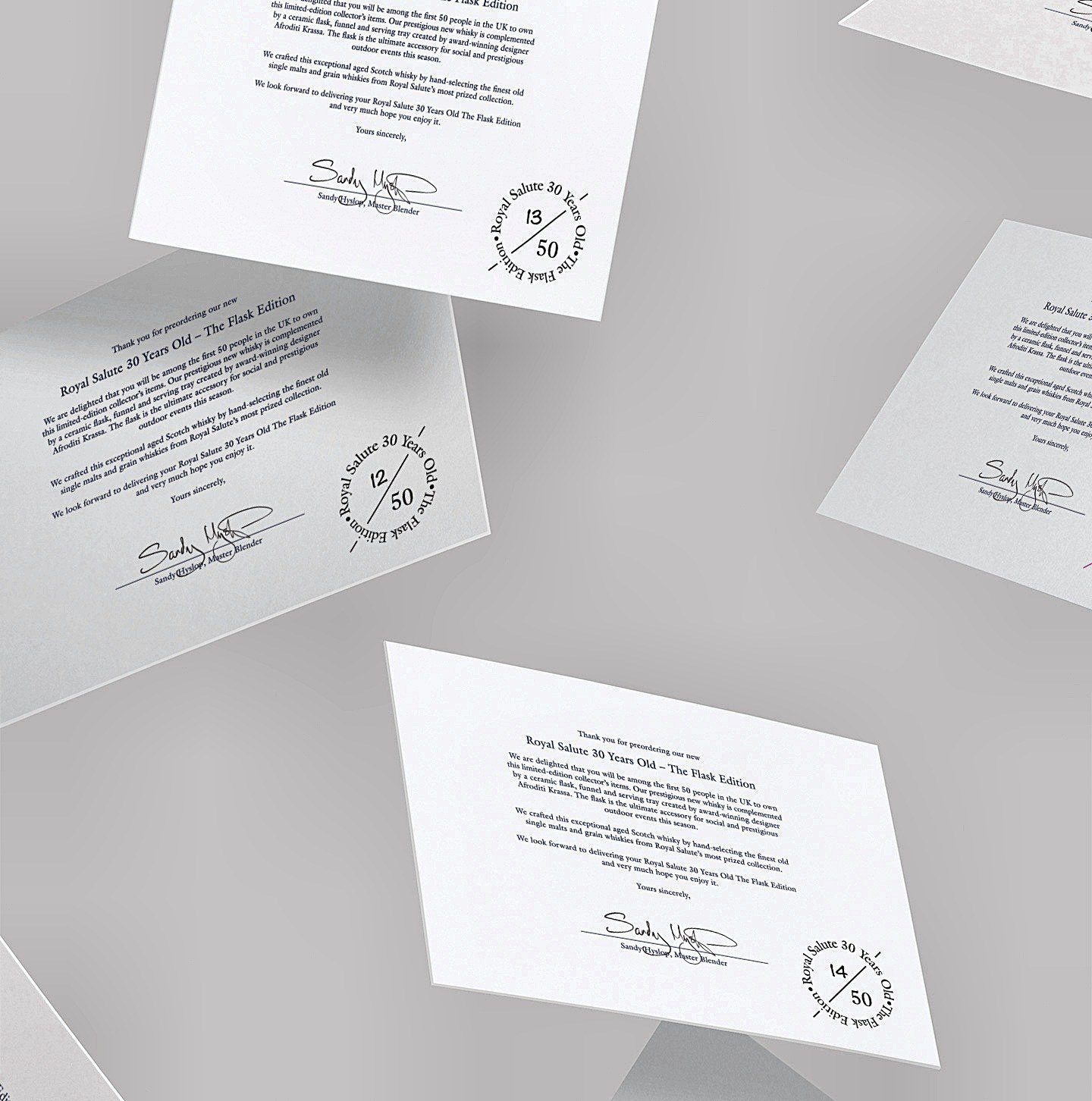Blind-embossed, individually numbered owners’ certificates